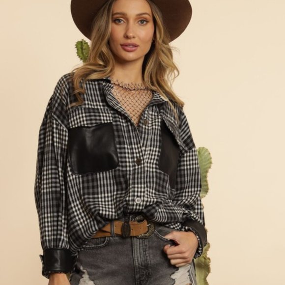 Plaid Shirt With Contrast Pockets - Picture 1 of 5